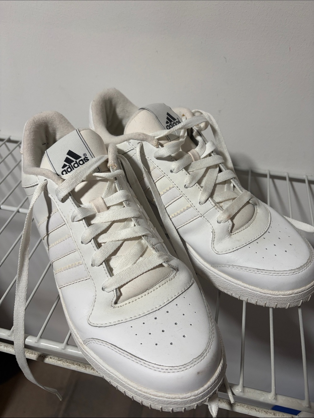 adidas White Low-Top Leather Sneakers